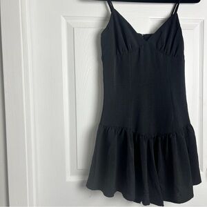 One Clothing Black Babydoll Mini Dress Spaghetti Strap